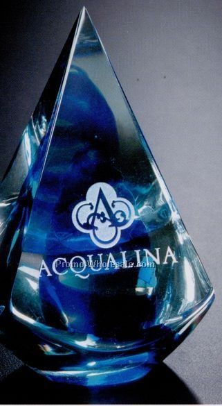 Pyramid Award- Blue Quatro 4"