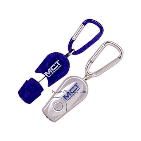 Retractable Flashlight With Carabiner