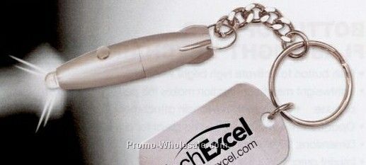 Rocketlight Key Chain With Dog Tag & 3 Functions