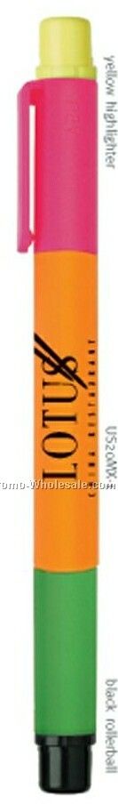 Scoop Colormix Rollerball Pen & Highlighter W/ Bright Orange Barrel - Sale