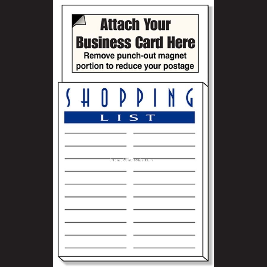 Shopping List Magnetic Business Card Note Pad