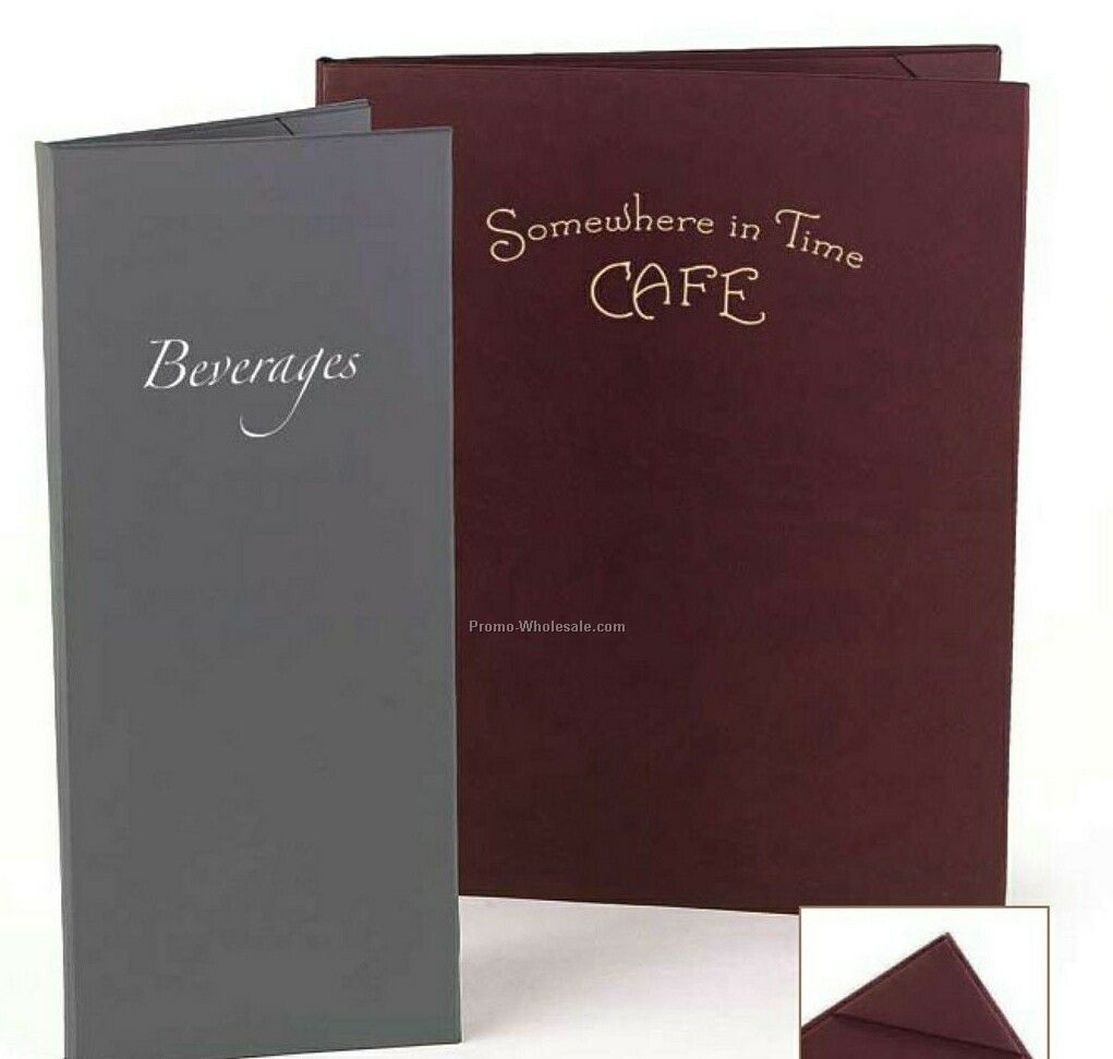 Soft Touch 6 View Book Style Menu Cover (4-1/4"x11")