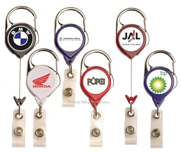 Solid Color Carabiner Badge Reel (Pad Print)