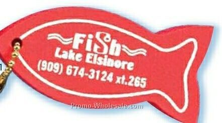 Stock Fish Foam Floating Key Chain W/ Simple Border