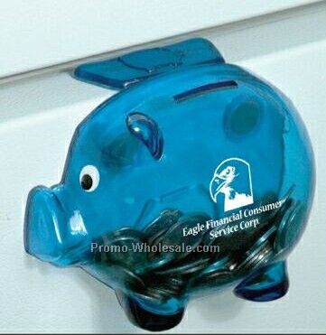 The Fridge Pig Bank W/ 4 Magnets On Back