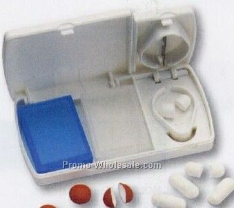 Travel Pill Box With Pill Cutter