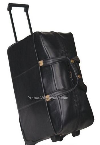 Veg Tanned Leather Wheeled Duffel Bag