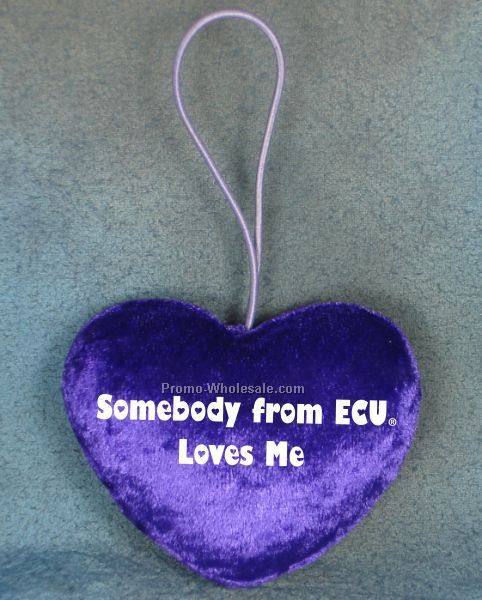 Velour Dangle Heart Ornament - Purple