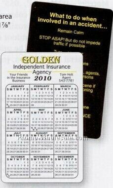 Vertical Plastic Calendar Card With Rounded Corner (.030" Thick)