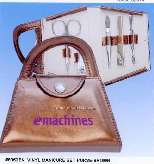 Vinyl Manicure Set And Purse