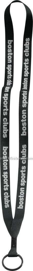 1/2" Economy Polyester Lanyard With Metal Crimp & Metal Split Ring