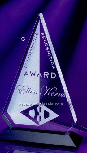 10" Acrylic Triangle Award On Black Base