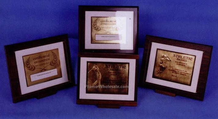 10-1/2"x13" Simulated Walnut Certificate Plaque