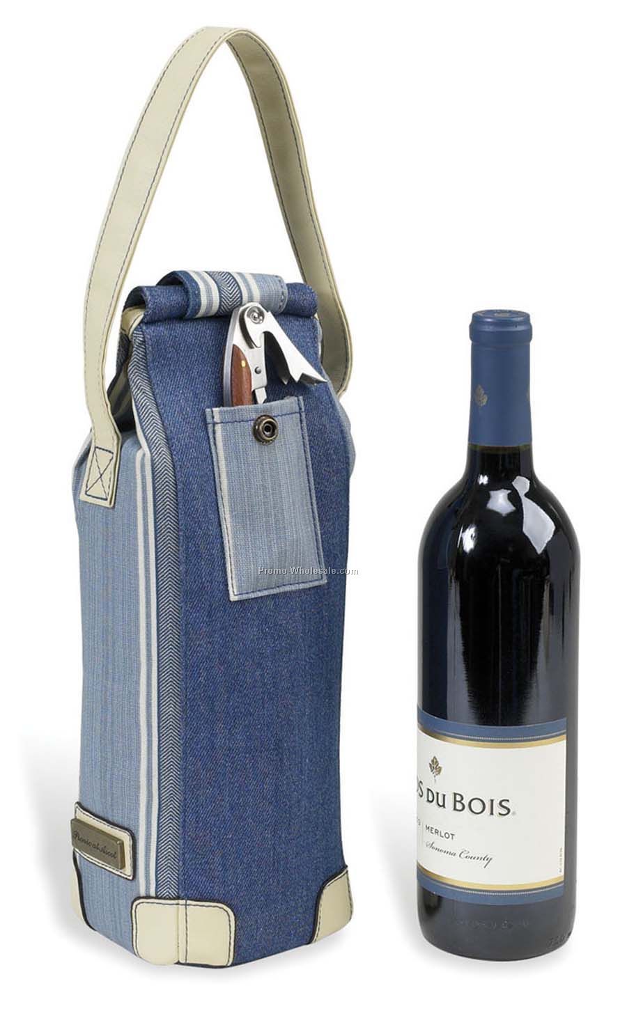 12-1/2"x3-3/4"x3-3/4" Aegean Insulated Wine Cooler Tote