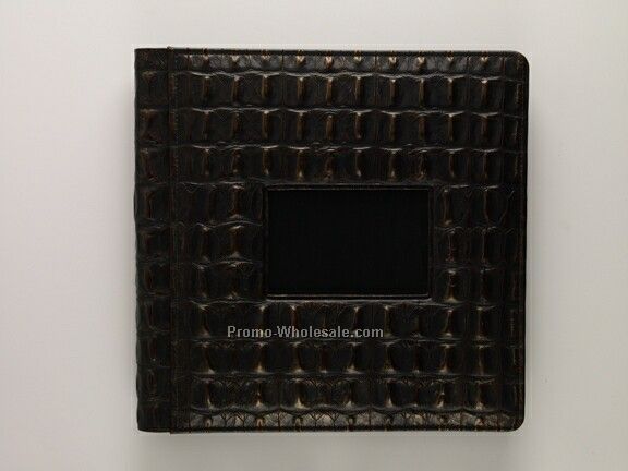 13"x13" Photo Album W/ Framed Opening (Bronze Crocodile)