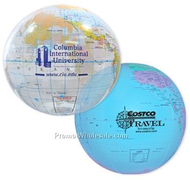 16" Inflatable Globe Beach Ball