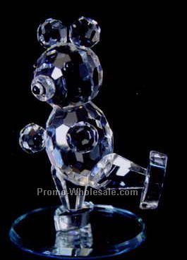 2-1/2" Optic Crystal Bear Skating Figurine