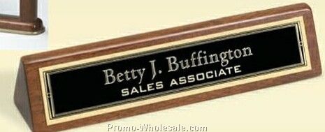 2-1/2"x9-1/2" High Gloss Walnut Desk Name Plate