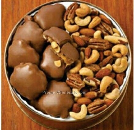 28 Oz. Peanut Clusters/Deluxe Mix Nuts Designer Gift Tins