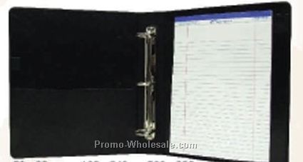 28cmx33cm Black Leatherette 3" Capacity 3-ring Bi-fold Binder