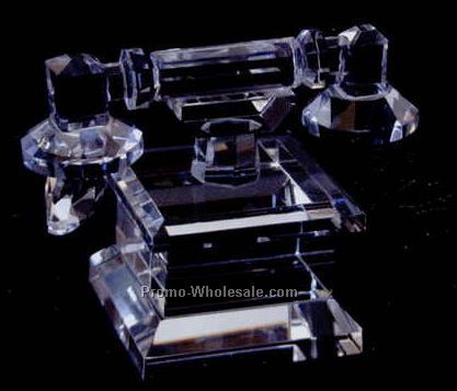 3-1/2"x2-3/4" Optic Crystal Telephone Figurine