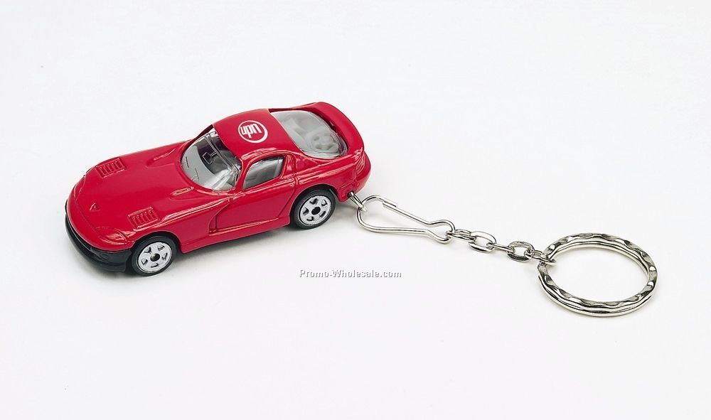 3"x1-1/4"x1-1/4" Race Car Keychain