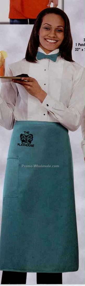 32"x28" Pinstripe Traditional Bistro Apron W/ 1 Patch Pocket