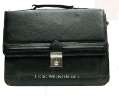 33cmx25cmx15cm Black Cowhide Ladies' Top Handle Mini Brief Bag