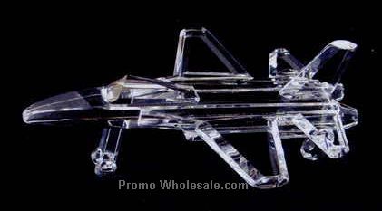 4" Optic Crystal Key Fighter Plane Figurine