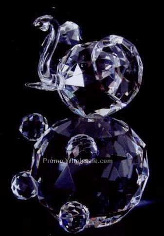 4-1/2" Optic Crystal Large Elephant Figurine