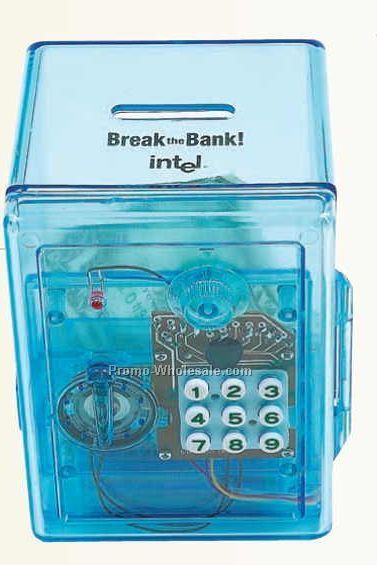 4-1/2"x3-1/4"x4-3/4" Blue Electronic Safe Bank