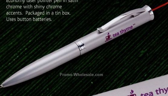 5-1/2" Economy Laser Pointer Pen In Satin Chrome