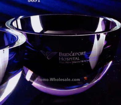 6" Crystal Bravo Bowl Award - Violet Purple