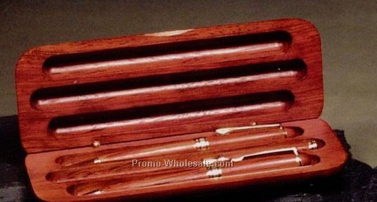 7-1/4"x2-1/2" Rosewood Pen/ Pencil/ Letter Opener Set