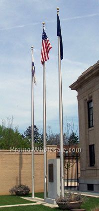 70' Commercial Series Outdoor External Halyard Flagpoles Satin