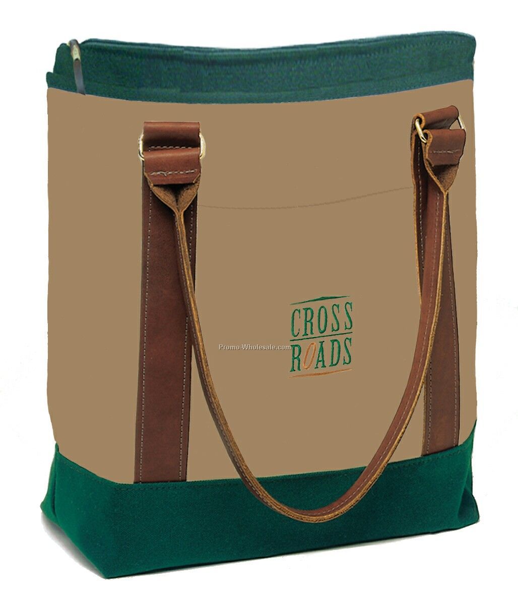 728 (C) D Drz Extra Large Two-tone Tote With Full Leather Handle