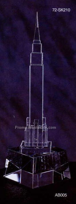 8-1/2" Optic Crystal Sky Scraper Figurine