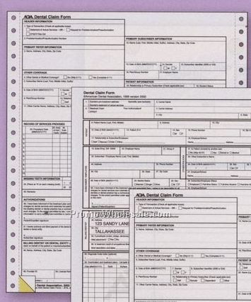 8-1/2"x11" 2000 Ada Continuous 2 Part Claim Form