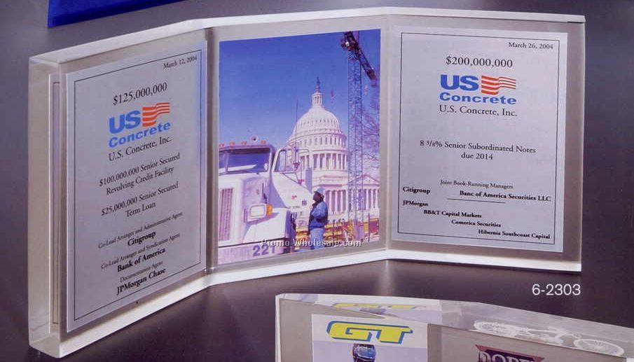 8-5/8"x4-1/4"x3/4" Acrylic 3-panel Piece Prism Award