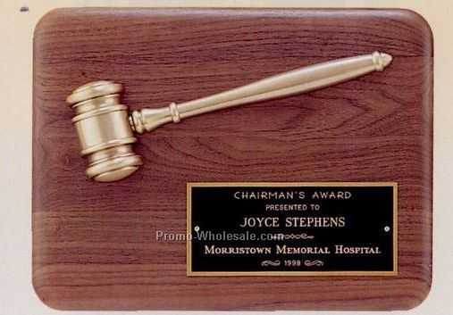 9"x12" Parliament Series Plaque With Antique Bronze Gavel Casting