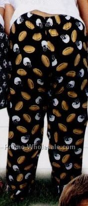 Adult Sports Flannel Volleyball Black Pj/ Lounge Pants (2xl)