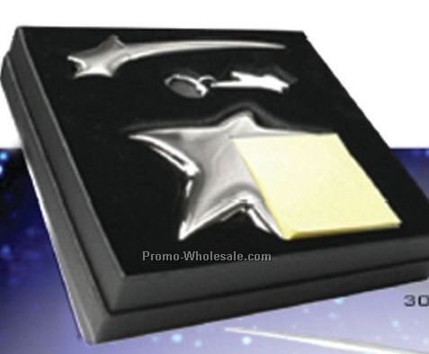 All Star Silver Gift Set W/ Memo Holder/ Letter Opener/ Key Ring