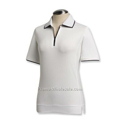 Cutter & Buck Alliance Organic Polo For Ladies White & Navy