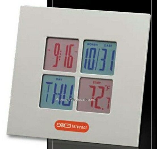 Essentials Helice Digital Desk Clock 6-3/4"x6-3/4"