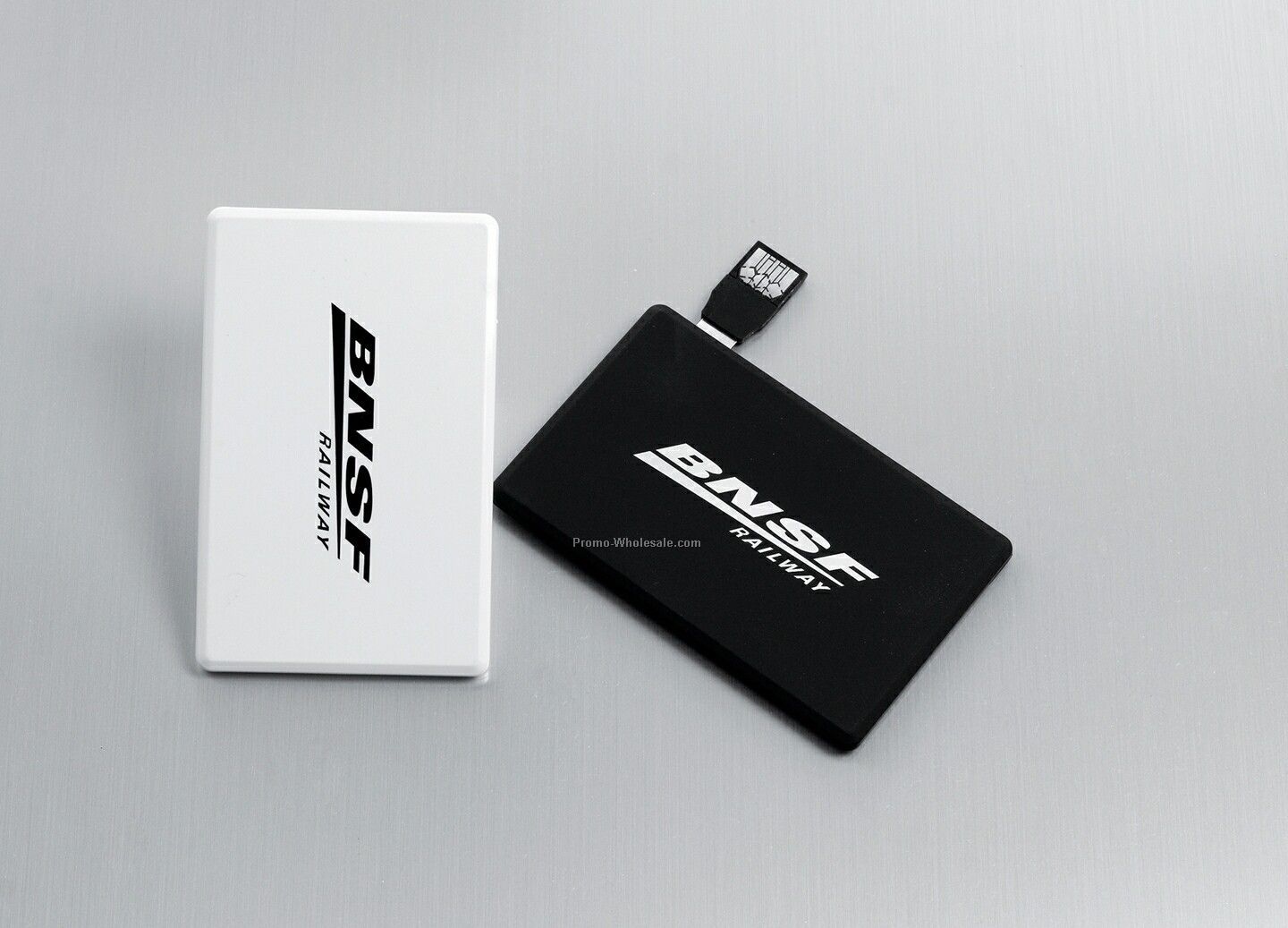 Flash Drive In Thin Brushed Metal Credit Card Case