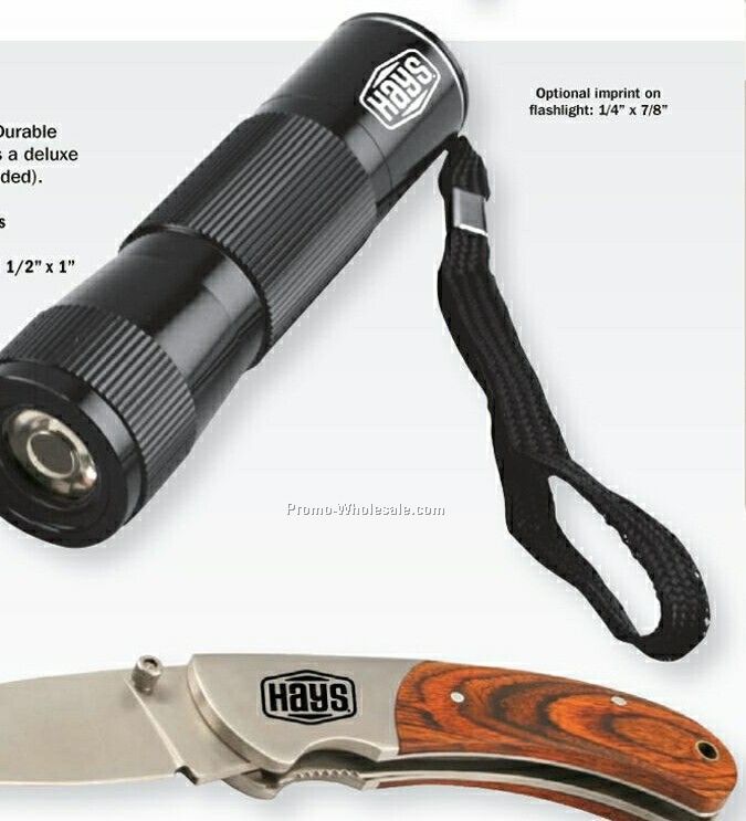 Flashlight & Pocket Knife (Pad Print)