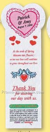 Floral Seed Paper Stock Die Cut Bookmark - Heart