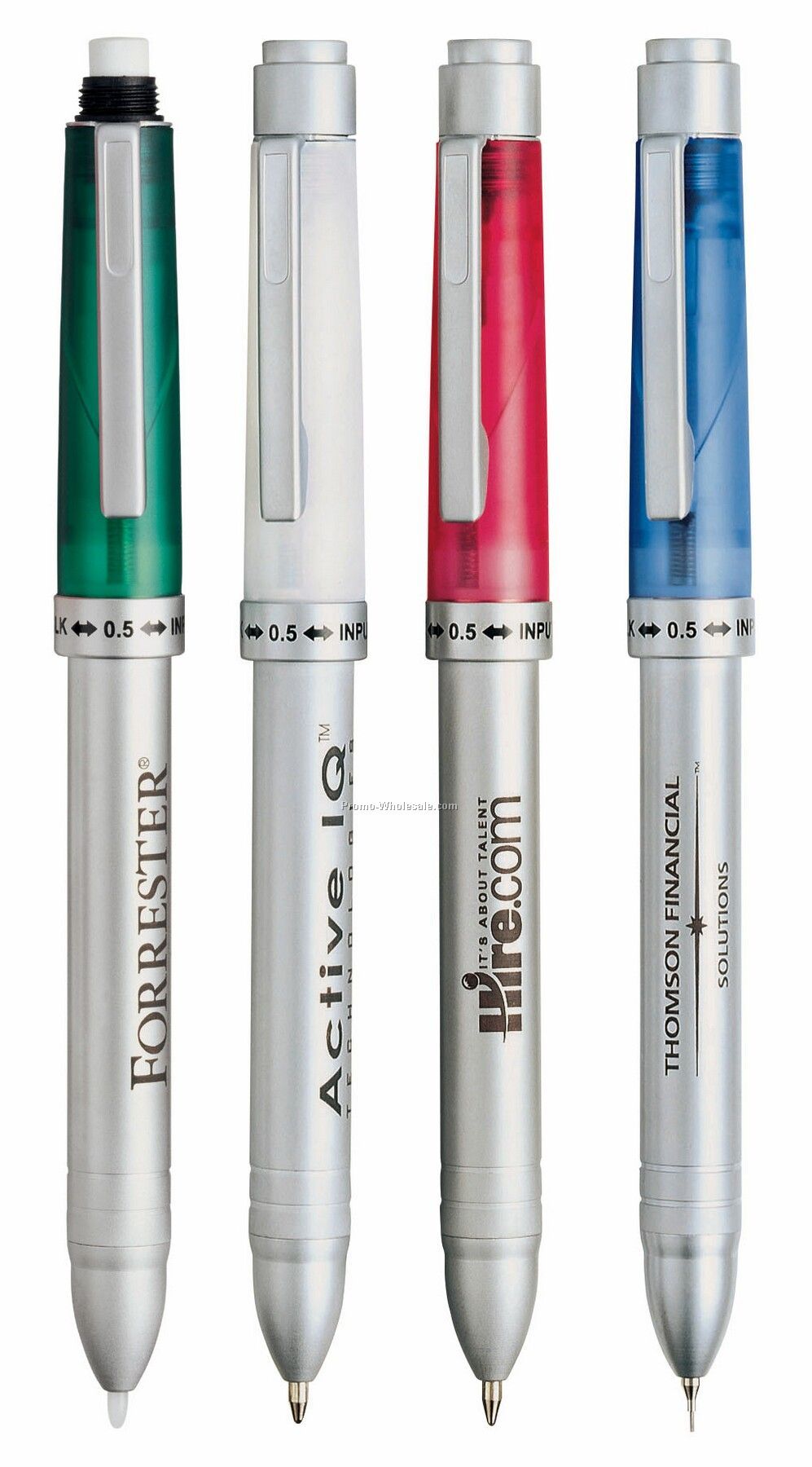 Green Cabrini 3-in-1 Ballpoint Pen & Pencil With Stylus