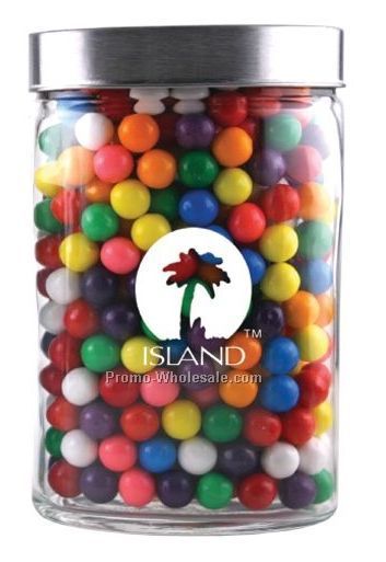 Large Oval Jar W/ Stainless Steel Lid W/ Runts Candy (2 Day Service)