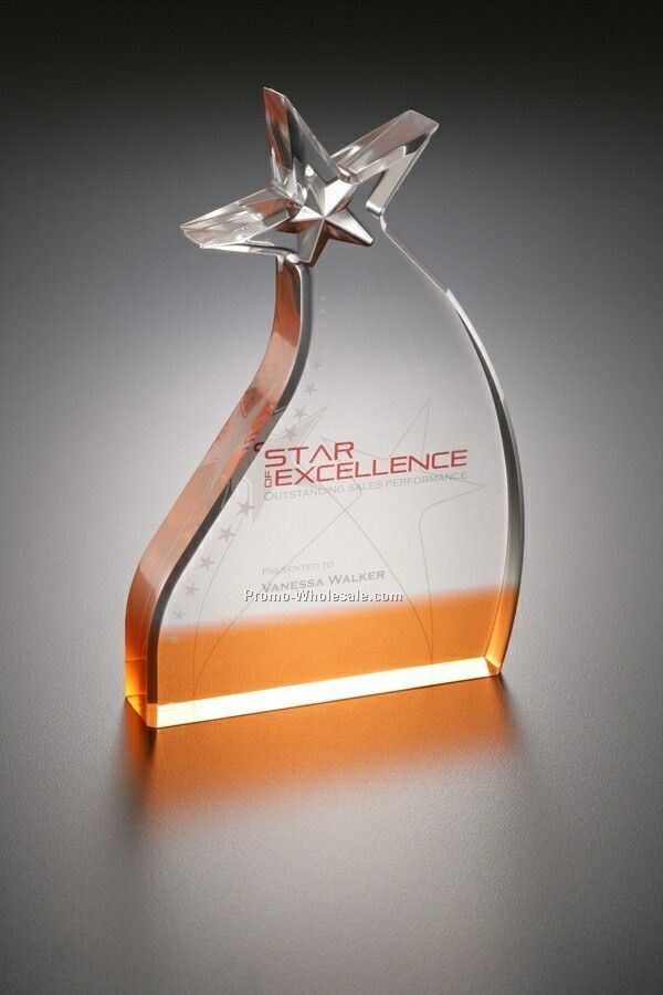 Lucite Embedment Award With Sculpted 5-point Star